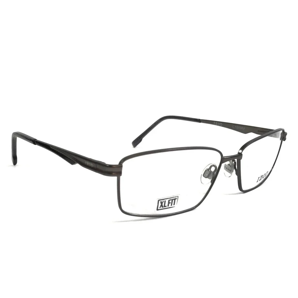 IZOD Eyeglasses Frames IZ 2121 GUNMETAL Gray Rectangle Wire Rim 60-15-155